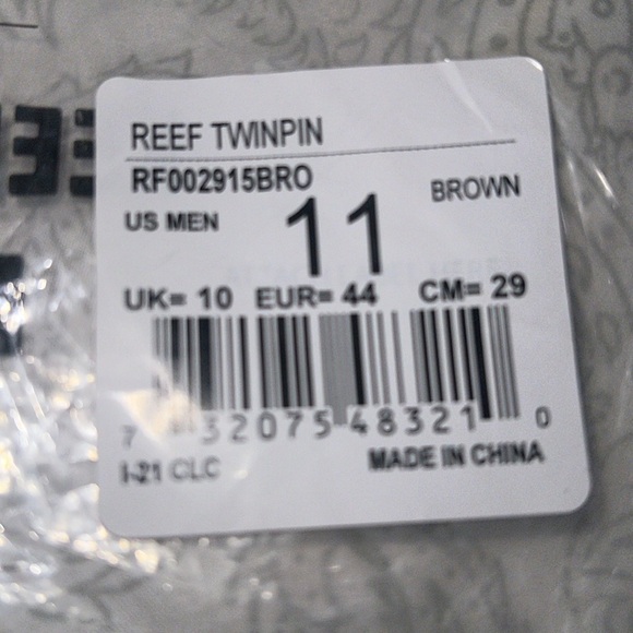 REEF Twinpin Mens Brown/Tan Vegan Leather Flip Flop/Sandal | NEW/NWT!! ☀️🌊🏝️ - Picture 11 of 11